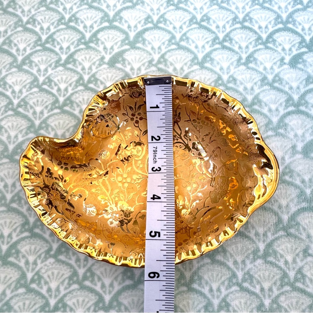 “Osborne China” Marked Hand Painted 22KT Gold. Trinket / Candy Dish. Vintage. - Picture 5 of 11